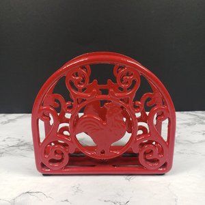 Napkin Holder Rooster Cast Iron
